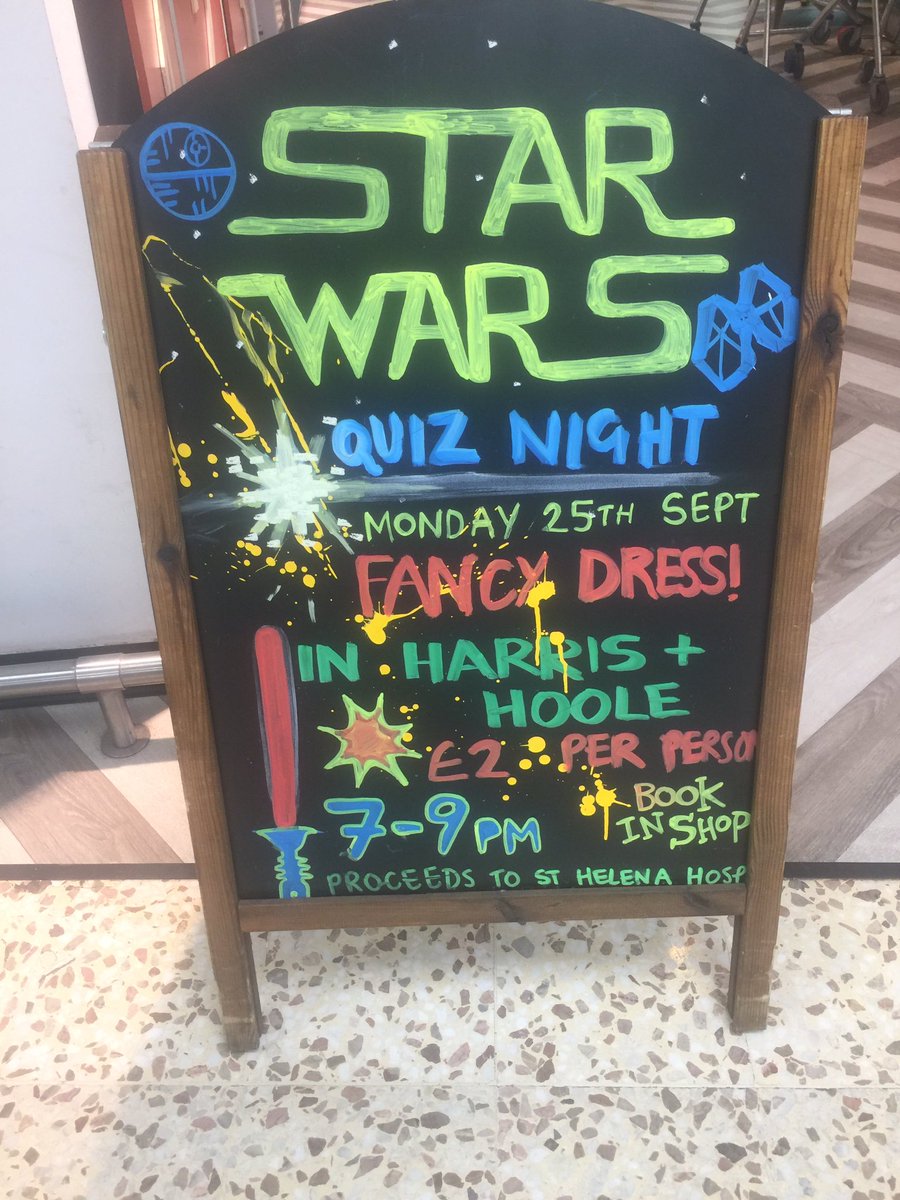 HH_Colchester's tweet photo. Quiz night #2 is gonna be Star Wars themed! Come along and see whether you have the force! https://t.co/0soJEe6vfI