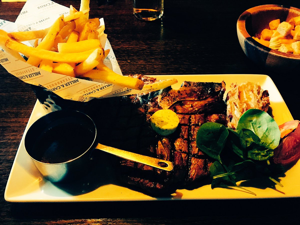 Getintothis's tweet photo. Tremendous scran today at @MillerandCarter - T Bone steak, lobster, scallops, raspberry brûlée &amp; Ameretto Sours - seriously good. 👌🏻 https://t.co/wDAV1S5IX4