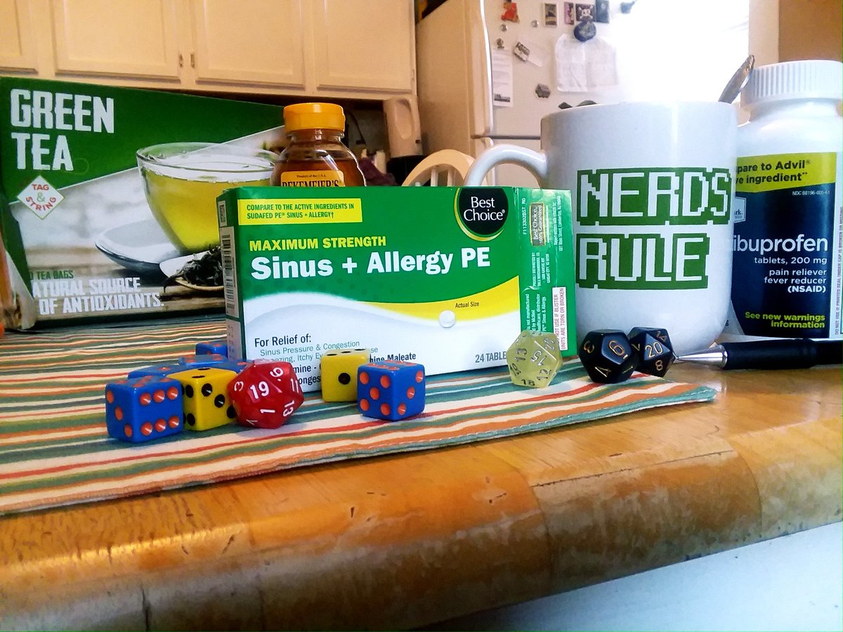 The DM's a little sick 2nite.  Let's hope for the best

#DnD #tabletop #rpg #dungeonsanddragons #Geek #nerdsrule