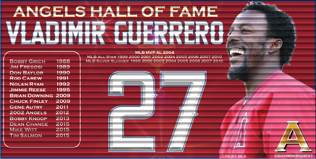 AnaheimSports1's tweet photo. Congrats To Our Friend & Legend @VladGuerrero27 ⚾️Inductee Into The #Angels Hall Of Fame Tonight!😎
#AngelsHOF #PlayersWeekend #VladGuerrero https://t.co/5c6QvTQVAo