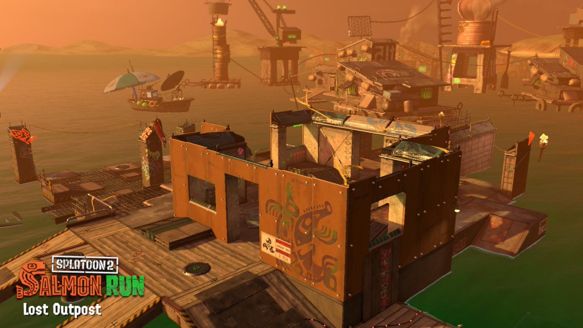 RealJanTheMan's tweet photo. Finally getting to try this map at last. The weapon selection could be better though. #Splatoon2 #SalmonRun #LostOutpost #NintendoSwitch https://t.co/apvN6Xymnx