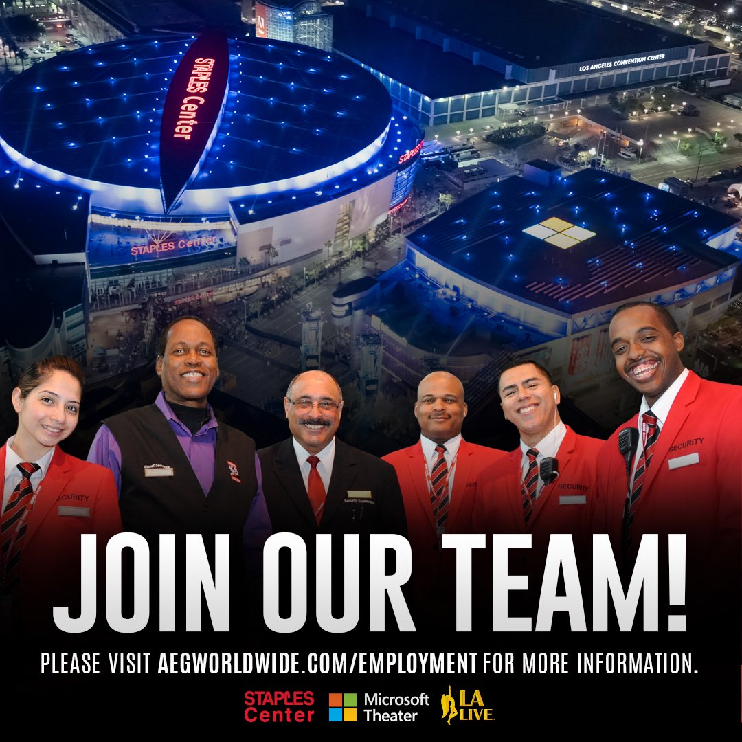 We are looking for security officers to be part of our STAPLES Center team!  Apply online to requisition # STP5539 https://t.co/5q14HvmW1z