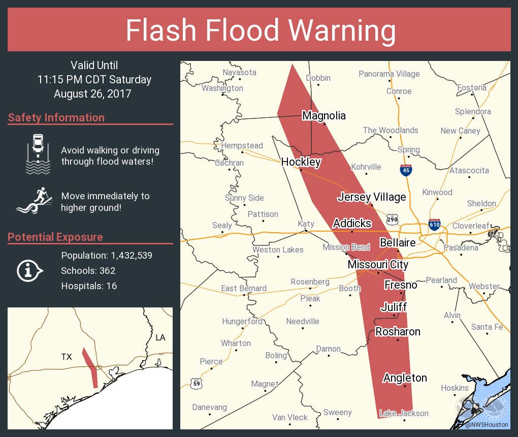 NWS Houston on Twitter "Flash Flood Warning including Missouri City TX, Fresno TX, Angleton TX