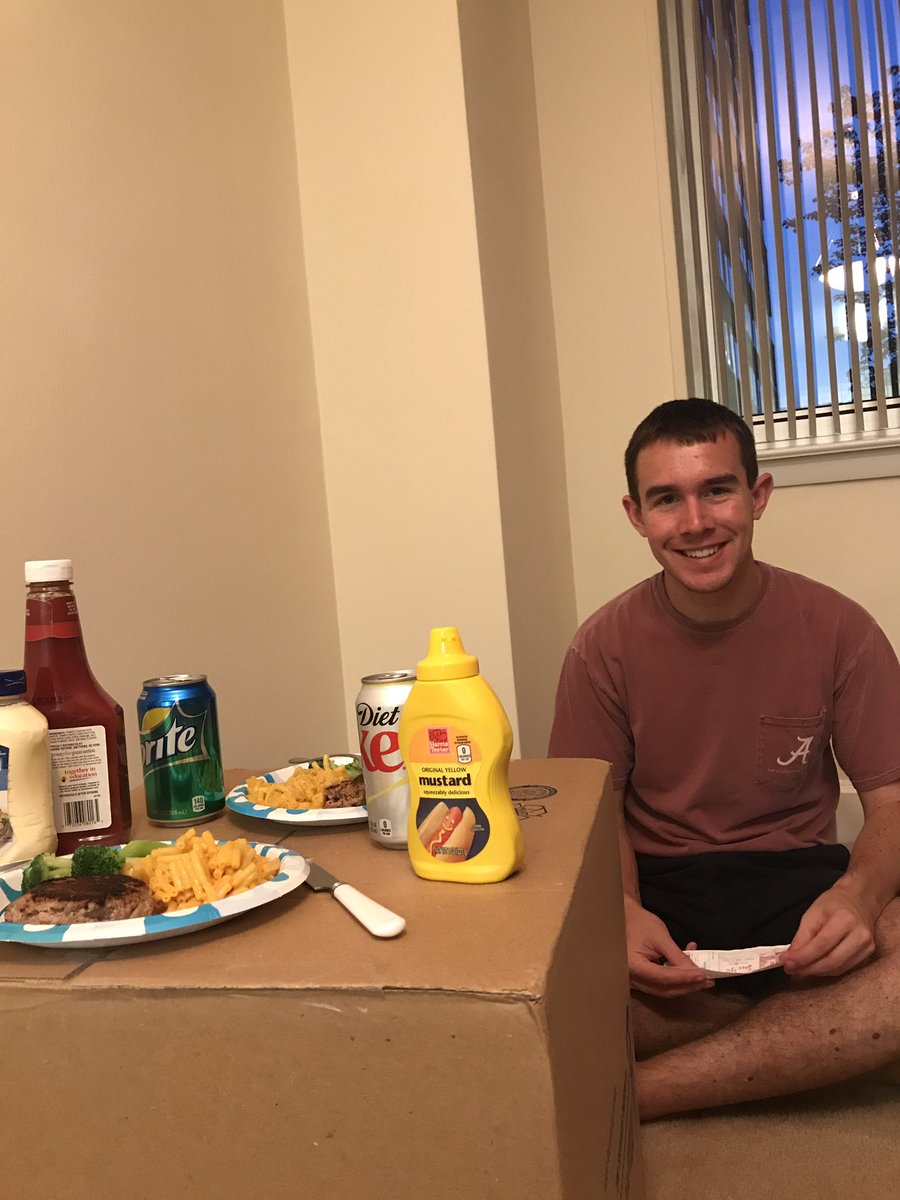 dfcassady's tweet image. Sitting on the living room floor eating off paper plates and using a cardboard box as a table #thriving #lifeinDC