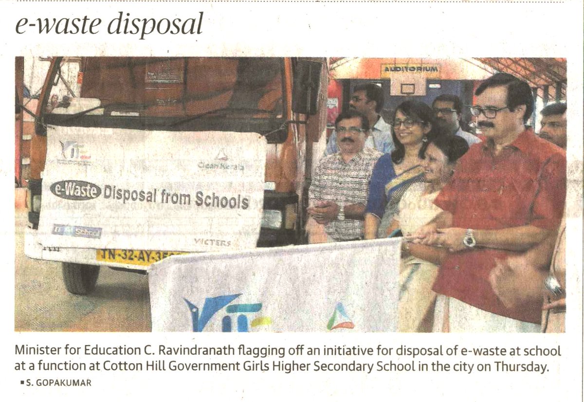 KITE_GoK's tweet photo. KITE initiates eWaste disposal from Kerala schools. Over 12 tonnes disposed on Day 1. https://t.co/61umjxZ0vN