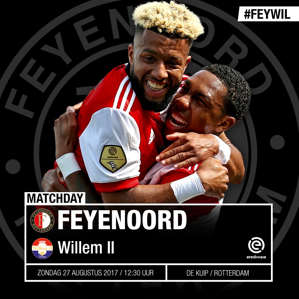 ❕ M A T C H D A Y ❕

⚽️ Feyenoord - Willem II
🇳🇱 Speelronde 3, <a href="/eredivisie/">VriendenLoterij Eredivisie</a>
🕜 12:30 uur
🏟️ De Kuip
🙌 Uitverkocht
📱 #feywil
