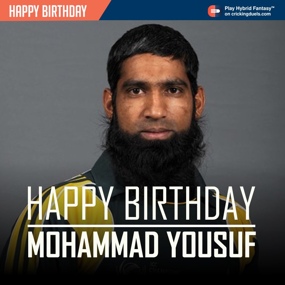 Happy Birthday, Mohammad Yousuf . The Pakistani cricketer turns 43 today. 