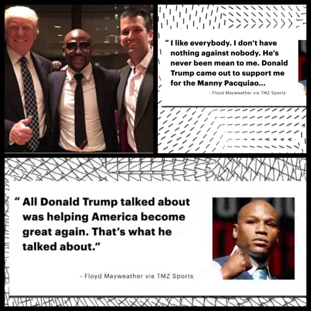 Unfilteredboss1's tweet photo. They don't call him Money May for nothing ! He respects our @POTUS &amp; stuck up for him against much criticism. 

#MayweathervMcgregor https://t.co/BU8sqF2Sty