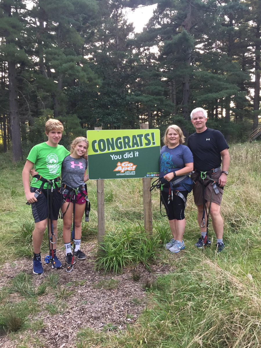 Completed the Go Apes Treetop adventure rope course and zip lines with our niece and nephew!