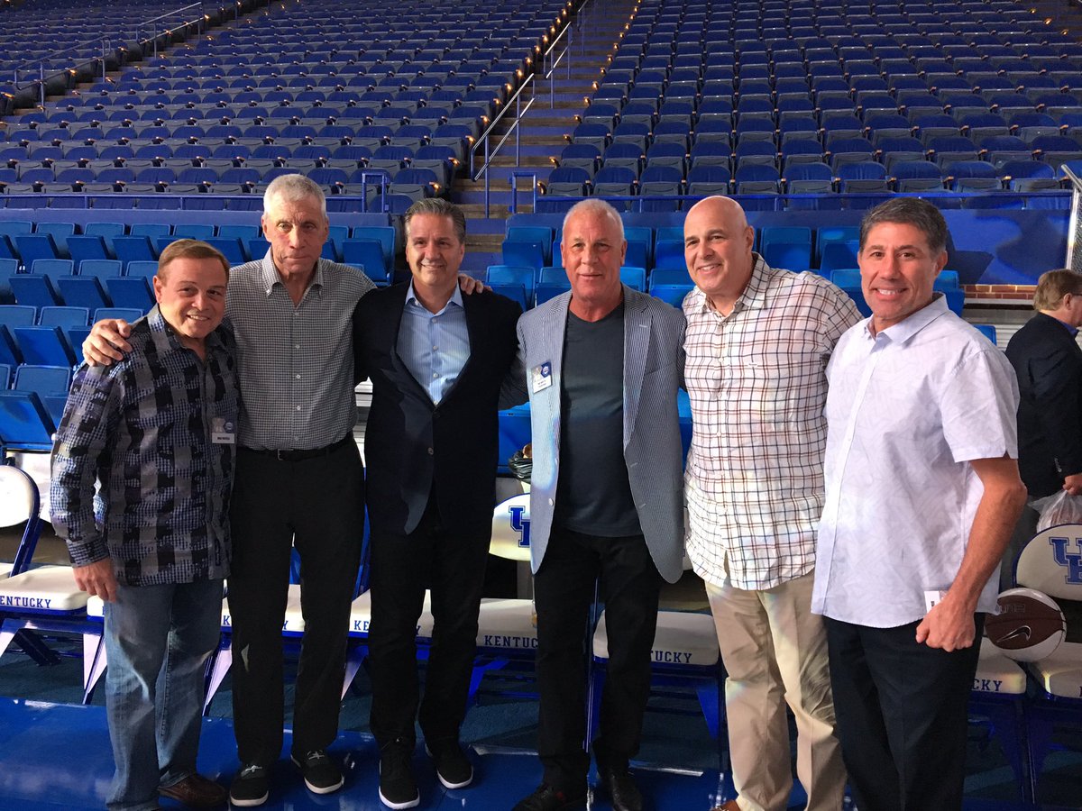 CoachCalArk's tweet photo. With some of our #FantasyExperience coaches and Commissioner Haffey! https://t.co/RMEB8fBKBH