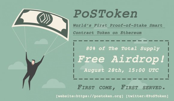 PoSToken's tweet image. #PoSToken The First Proof-of-Stake Smart Contract Token on #Ethereum. Free Airdrop: 28/8,15:00 UTC. ANN #bitcointalk:bitcointalk.org/index.php?topi…