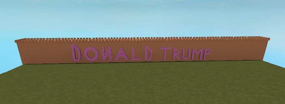 ThePinkCorn's tweet image. gyazo.com/2a144e1cc6cd12… … My entry: Donald Trump's Wall. #RobloxBuildingContest #ROBLOXDev #ROBLOX