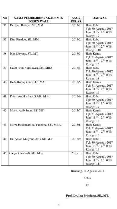 JADWAL BIMBINGAN AKADEMIK &amp; PERWALIAN (KONSULTASI DENGAN DOSEN WALI) SEMESTER GANJIL TAHUN AKADEMIK 2017/2018.