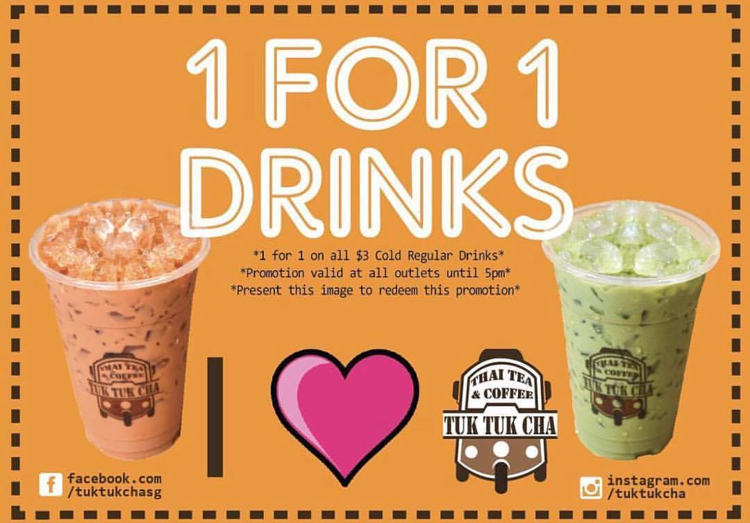 Cheepeersg's tweet photo. Tuk Tuk Cha - 1-1 promotion available on 29 August 2017 (Tuesday) from opening - 5pm islandwide! https://t.co/Rtx1qPsOSa