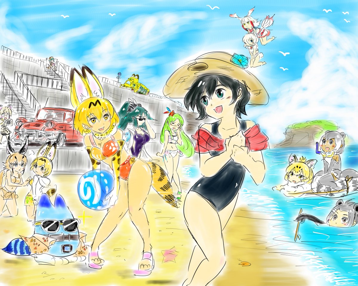 カコミスル A Twitter 真夏のボスと美女たち bgm 渚の女王様 夏が来た 昔のこち亀のop ラッキーさんはサングラスが似合いますね 大人の魅力が有ります けものフレンズ