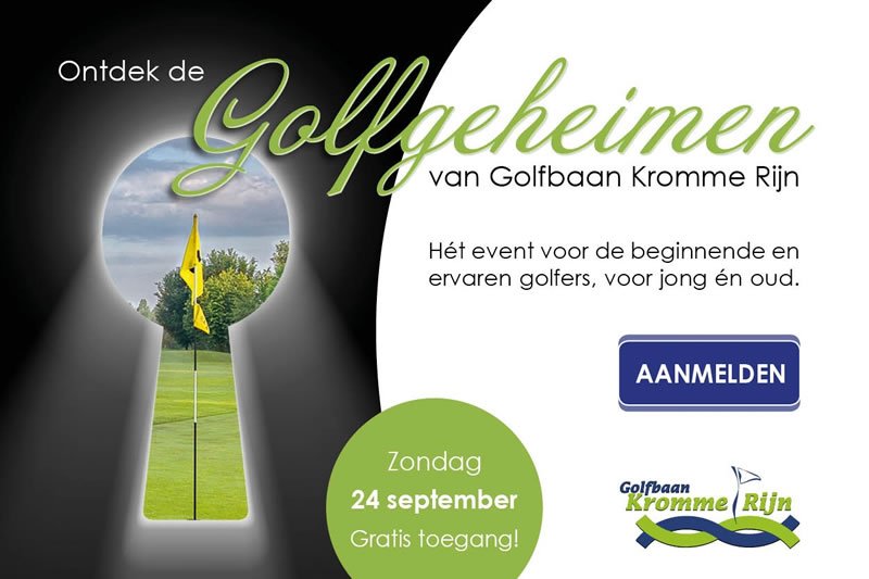 golfkrommerijn's tweet photo. Heb jij je al aangemeld? 24 september #OpenGolfdag #Golfgeheimen voor jong en oud! #golfbunnik #golf #golfen https://t.co/owVExC7dmB https://t.co/Pv89KmC2lX