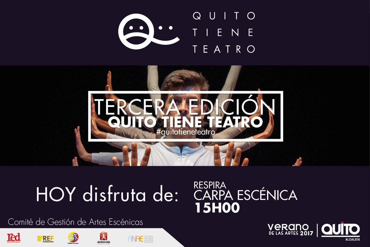 quitoteatro's tweet photo. ¡No te pierdas hoy 27 de Agosto desde las 11:00 AM las obras de teatro en el Parque Itchimbía! #QuitoTieneTeatro https://t.co/0C5rfYOseS