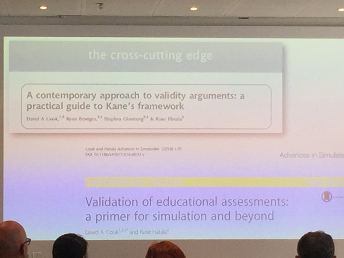 vicki_leblanc's tweet photo. @rbrydges: validity refers to the inferences u make, not the instrument. Not ok to say "validated tool". #RASME #amee2017 @MartinTolsgaard https://t.co/mc9A3AXWQE