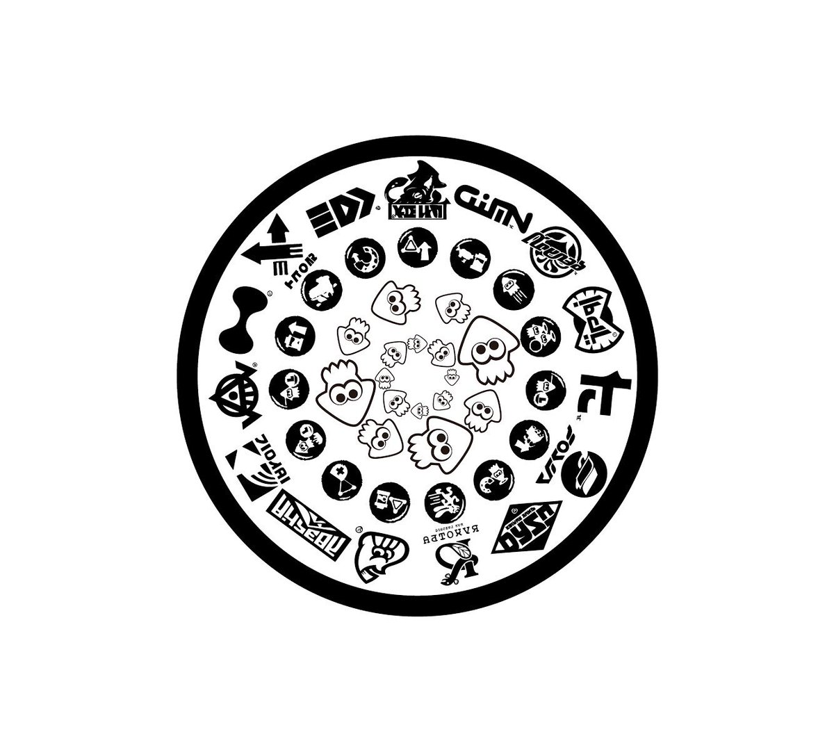 コン僕 わかりやすいブランド別の付きやすいギア画像がなかったから自作してみた ステッカー風にして画像を回せば 自分の好きなブランドを真上に出来るように 白背景を大きくした画像もあります よかったらつかってみて スプラトゥーン2