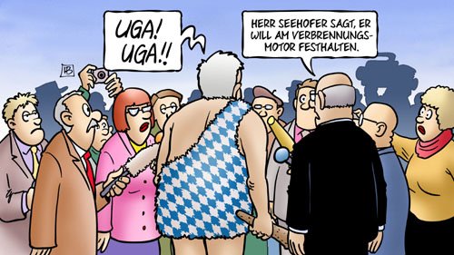 malegruen's tweet photo. Wenn Karikaturen Realitätssinn zeigen (von Harm Bengen) #Seehofer #csu #Diesel #Verkehrswende https://t.co/FXvSvEfThe