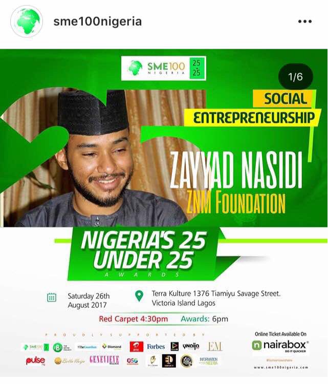Amigo_Charity's tweet photo. congratulations to Mr Sahidi for winning in the social entrepreneurship category of the @SME100Nigeria 25 under 25!! https://t.co/2oVaoyOZXw