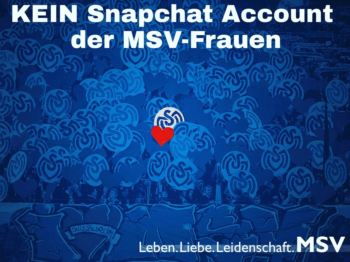 Es gibt KEINEN Snapchat Account mehr der MSV-Frauen.
Alle anderen Fanseiten bleiben natürlich bestehen.

#MSV #MSVDuisburg #MSVFrauen