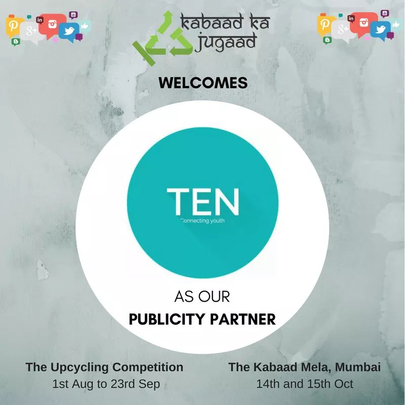 KabaadKaJugaad's tweet photo. We are proud to welcome onboard @TEN_Youth as our Publicity Partner! ❤️
#publicitypartner #kabaadkajugaad2017 #thekabaadmela #innovation https://t.co/9qK08lSzfy