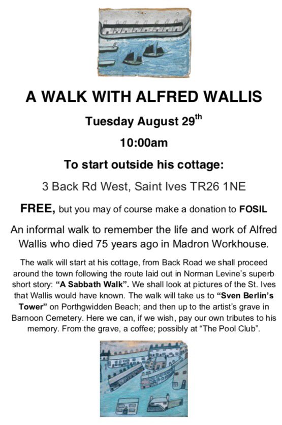 StIvesLibrary's tweet photo. Tuesday, come and walk with Alfred Wallis and support #StIvesLibrary #StIves https://t.co/KOW2n13n0T