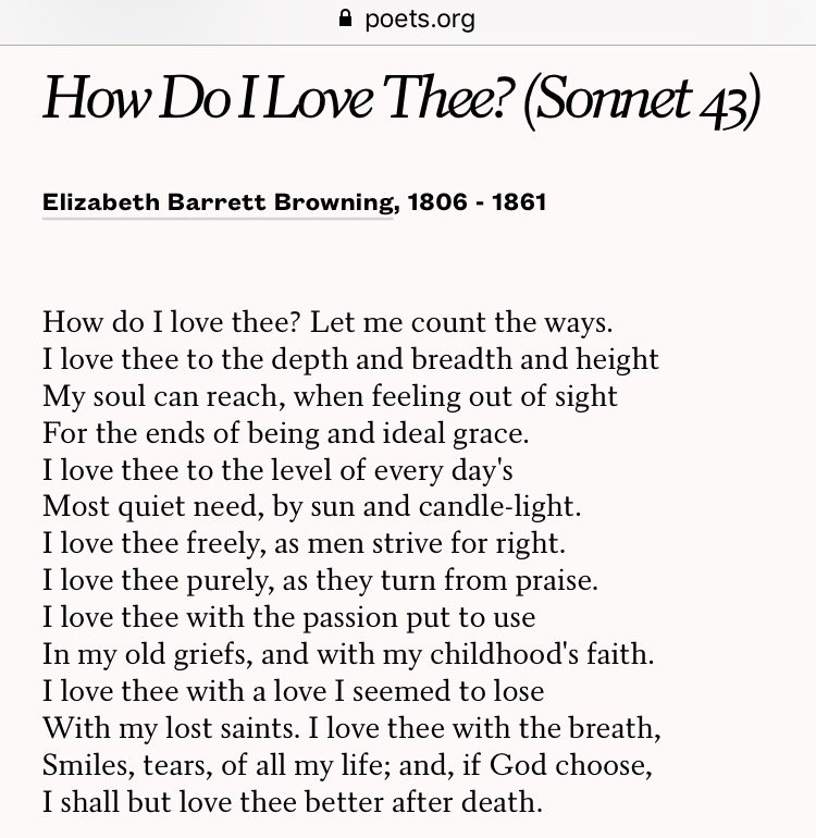 minibego's tweet photo. Also, “How Do I Love Thee?” is a great classical #poem (a #sonnet) by Elizabeth Barret Browning (1806-1861):
https://t.co/AcBvGK89DE https://t.co/7IeSQV9rNV