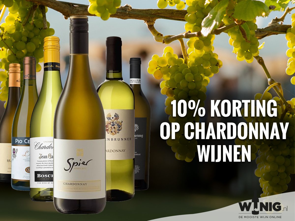 wijnig's tweet photo. Ja, we doen het echt! 😀 Alleen vandaag 10% korting op Chardonnay wijnen, als je maar de Shoppen? ➜ https://t.co/VVGNaAau1Q https://t.co/rAeBHVHng9
