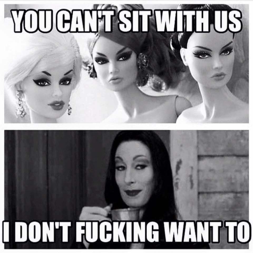 In a world of Barbies be a Morticia Addams #beyourself #Confident #playbyyourownrules #SundayThoughts