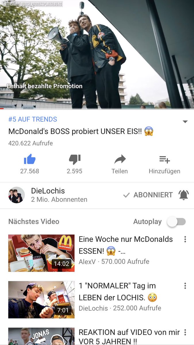 lochis_news's tweet photo. Friends! Das Video ist schon auf Platz 5 in den YouTube-Trends! 😳
Schaffen wir die 1? 😏

https://t.co/pYIZzKkhXK https://t.co/jQlvLwNiOR