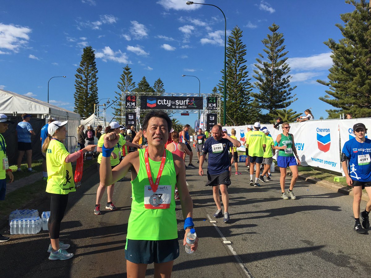 hide19710925's tweet photo. 西オーストラリアのパースでのcity to surf 42k完走しました！
南半球は冬なので気候とパースの景色は最高でしたが、コースはアップダウンあり、なかなかタフでした😵
フルマラソンの練習をしてなく、また前日ワイナリーで飲みまくり、このキツイコースを考えたら満足の結果です https://t.co/A575cIBi5i