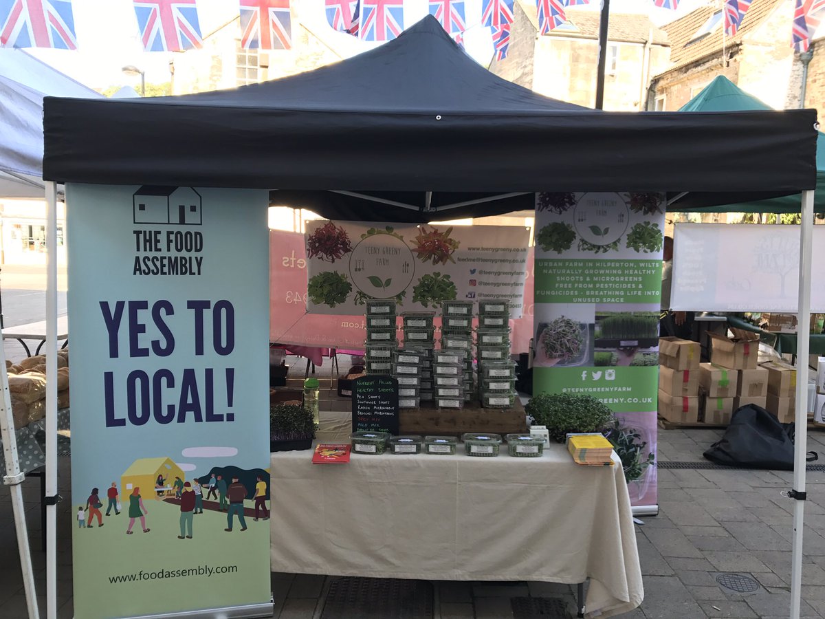 TeenyGreenyFarm's tweet photo. We're at @WiltsFarmersMkt today until 230pm in #bradfordonavon brining you some fresh micro treats! Also spreading the @BoaFoodAssembly word https://t.co/HBopZDZdMB