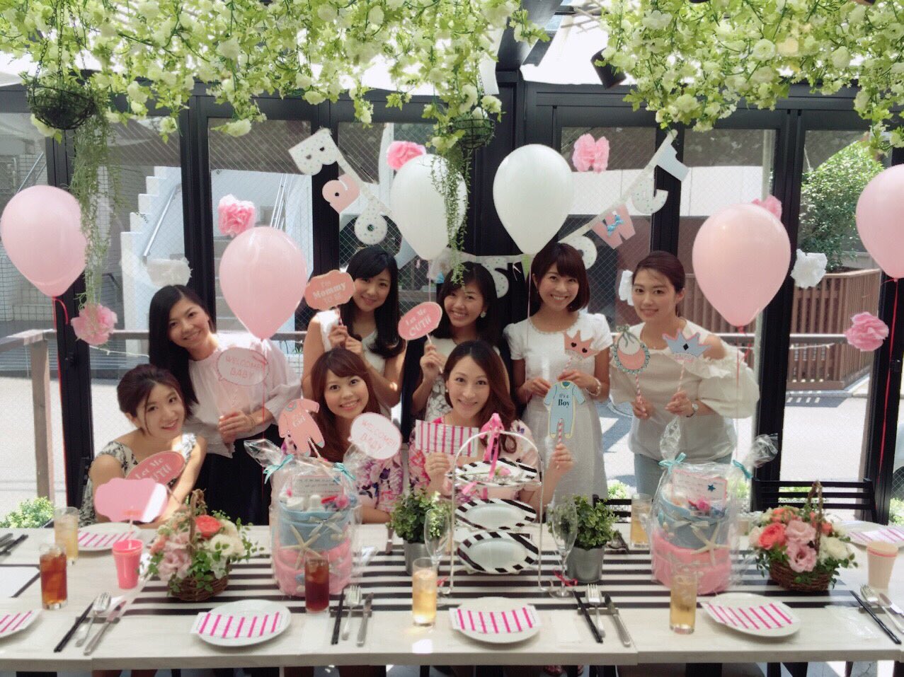 小尾渚沙 おび なぎさ 元気な赤ちゃん 待ってまーす ベビーシャワー Babyshower マタニティ 美しい妊婦さん デコレーション バルーン オムツケーキ 女子会 日テレイベコン Ntvec ドレスコード は ピンク と 白 T Co