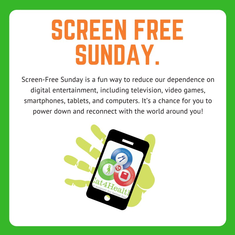 Solutions4H's tweet image. RT @Eat4HealthWB #ScreenFreeSundays