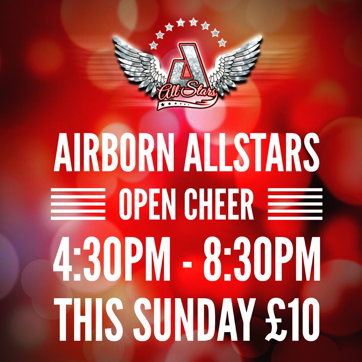 Airborn_Allstar's tweet photo. โจโจOPEN CHEER TODAYโจโจ
Open to all ... see you there! #opencheer #cheerleading #liverpool #trainhard #newseason #newskills #airbornacademy https://t.co/LPRwzTY7XK