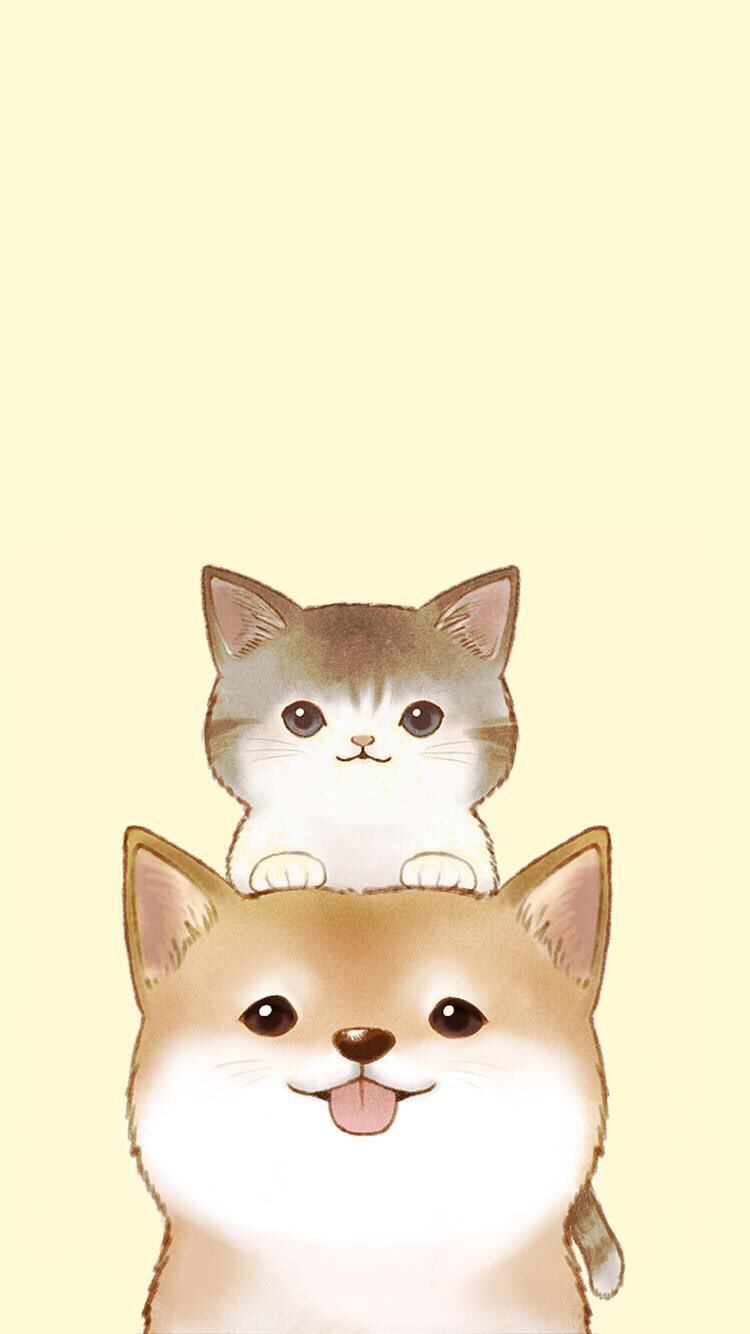 Обои с котиками мультяшными