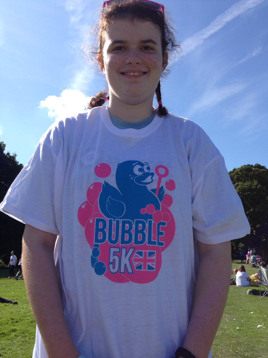 CassonRaymond's tweet photo. Checked in for my first race in 2 years #bubble5k with my daughter 😀 https://t.co/WpY1yetXR6