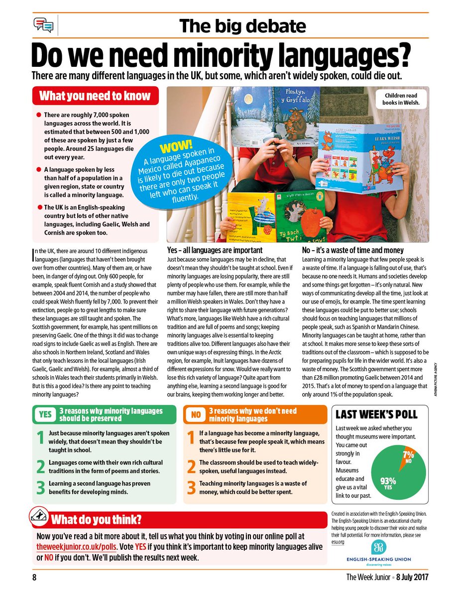 theweekjunior's tweet photo. [3/3] The aim of the Big debate feature is to encourage readers to think and talk about important issues. Here's the full article. https://t.co/No7fdSuLyn