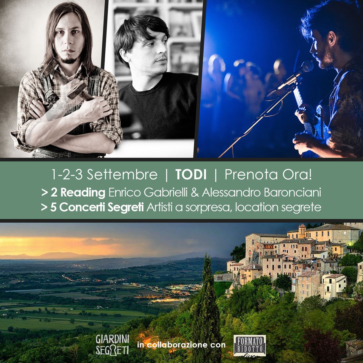 1-2-3 SETTEMBRE | #TODI
#Reading e #Concerti Segreti con ospiti imperdibili!
INFO argillaeventi.it/giardini-segre…

#Umbria #eventi #musica #cultura