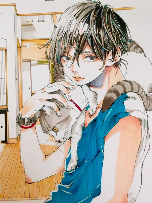 『絵うまい人ってネコ飼ってない?』に色付けたので見ていただけますか 