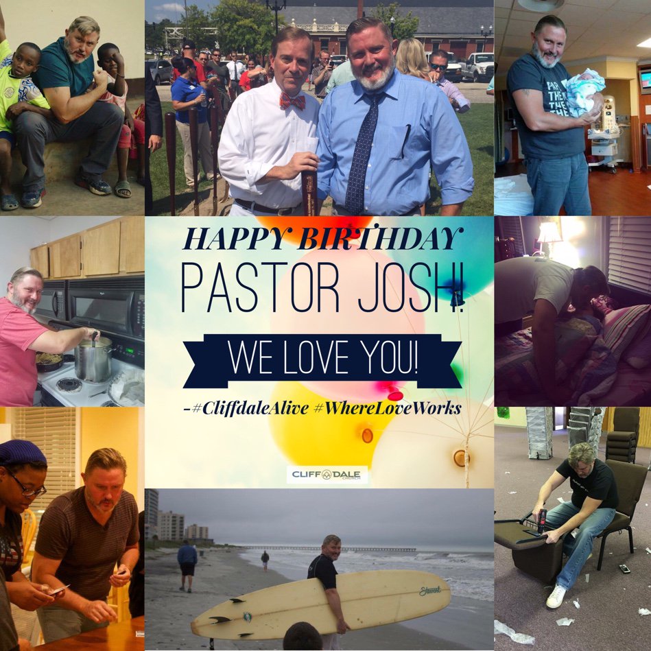 Cliffdalealive's tweet photo. Come on CliffDale! TODAY is Pastor Josh's BIRTHDAY! ... #CliffdaleAlive #WhereLoveWorks https://t.co/IFgMpWlzjY https://t.co/nMjOhUvIZI