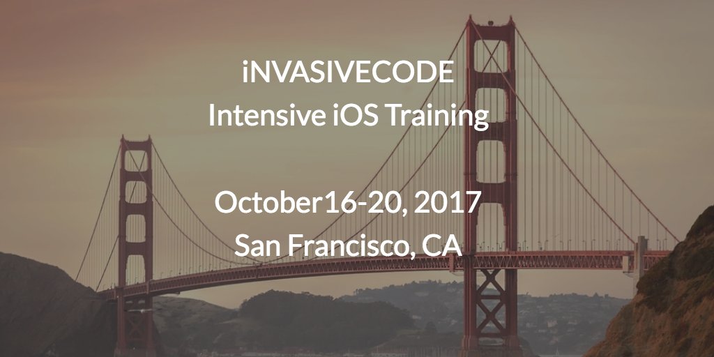 invasivecode's tweet photo. Need iOS training? A 5-day bootcamp by ex-Apple engineers is in SF Oct 16-20! https://t.co/JcdnCeAETv #iOStraining #iOSbootcamp #swiftlang https://t.co/UkmCTqDlS5