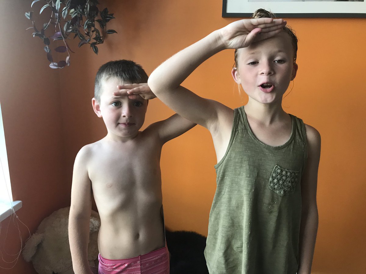 TaraJeanOnline's tweet photo. "Reporting for duty, Mom!" #chores #BacktoSchool #parenting #militaryroleplay https://t.co/sxoTTE3Jie