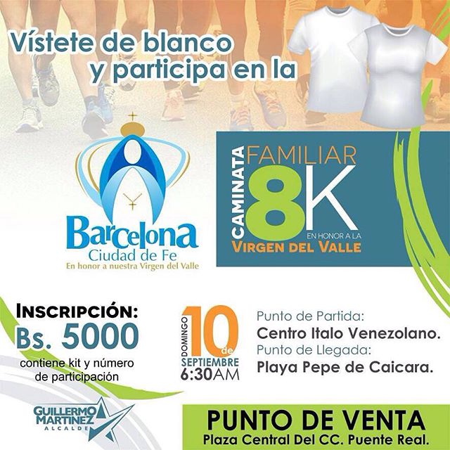 DulceEstadia's tweet photo. Vístete de blanco y acompañamos a la "Caminata Familiar 8K" en honor a la Virgen del Valle a beneficio de la Fundación ABANSA "Mi Refugio" https://t.co/ksm7RC306f