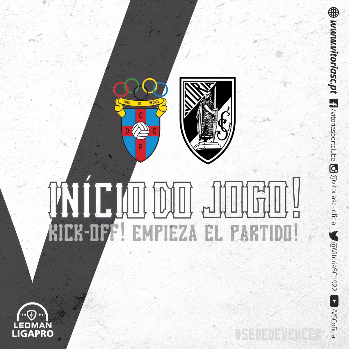 VitoriaSC1922's tweet photo. ⚽️ COVA DA PIEDADE - VITÓRIA SC ⚽️ 
Começou o jogo na Cova da Piedade! 
#SedeDeVencer #Conquistadores #CDCPxVSC #LedmanLigaPro https://t.co/xshF9Ta9YN
