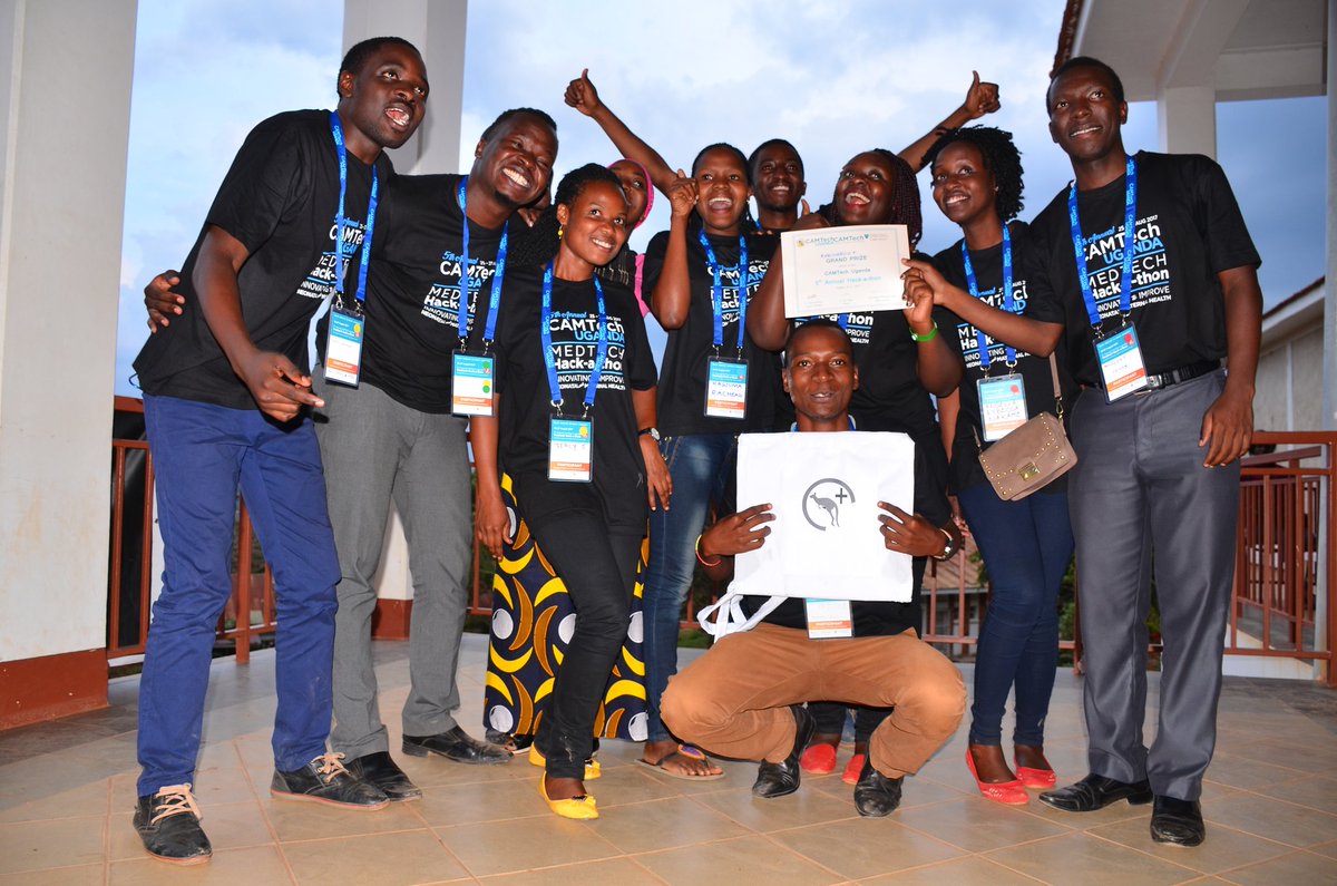 Mafaranga's tweet photo. The Kangaroo+ team couldn't hide their joy after winning the 5th Annual @CamtechUganda competition.@CAMTechMGH , #Hack4Health. https://t.co/jfcat7yaJE