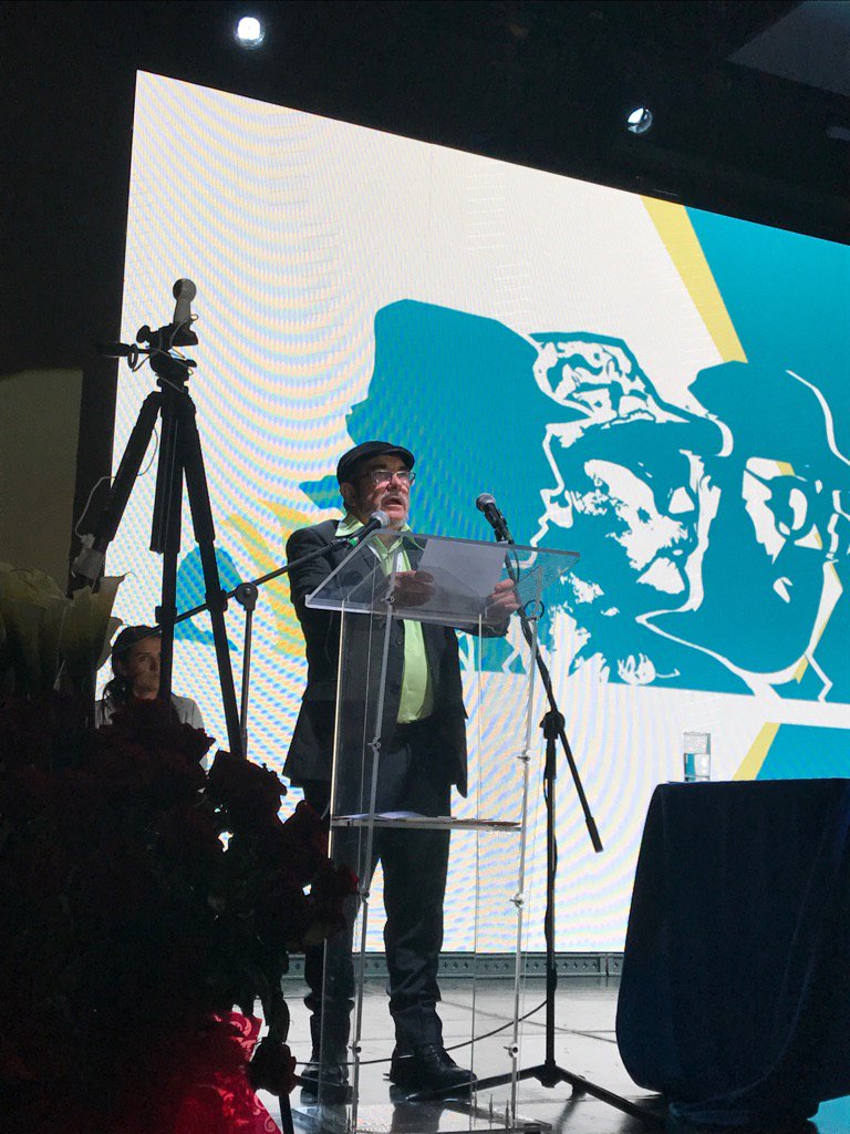 FARC leader Timochenko addresses founding conference of new political party in historic step for peace process