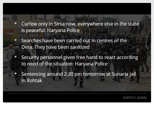 ndtv's tweet photo. 38 deaths reported in total in #HaryanaViolence, says police in briefing day before sentencing #RamRahimSingh https://t.co/NT8V8J4apv